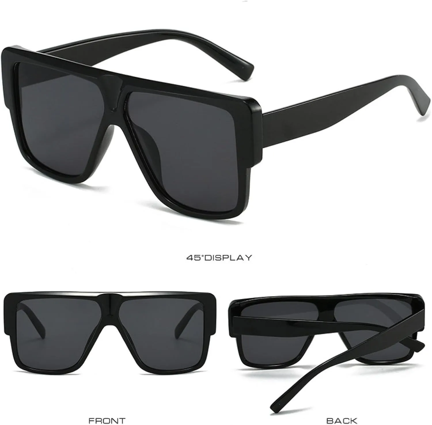 Fashion Oversized Sunglasses Women Retro Gradient Shades Uv400 Mensunglasses