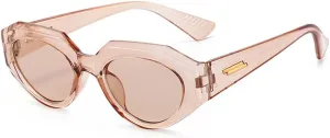 Fashion Punk Oval Sunglasses Women Vintage Cat Eye Sunglasses Men Steampunk Leopard Orange Glasses UV400 Eyewear