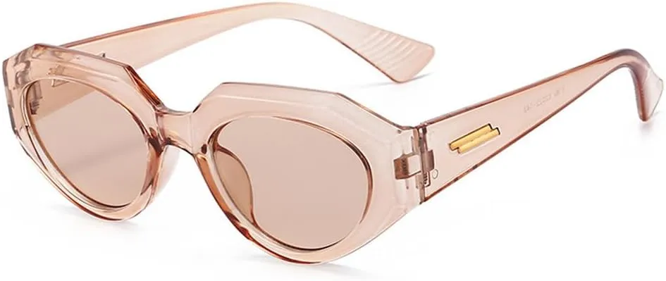 Fashion Punk Oval Sunglasses Women Vintage Cat Eye Sunglasses Men Steampunk Leopard Orange Glasses UV400 Eyewear