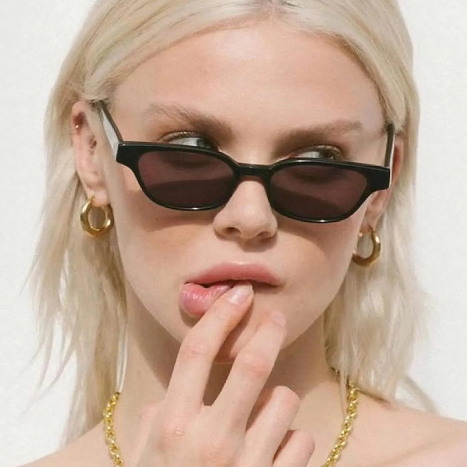 Fashion Small Cat Eye Sunglasses Women Vintage Tea Shades Uv400