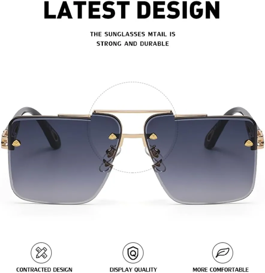 Fashion Vintage Gradient Sunglasses Men Cool Unique Sun Glasses