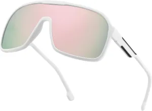 FEISEDY Fashion Polarized Sunglasses Oversized One Piece Reflective Lens Sports Sun Glasses B0122