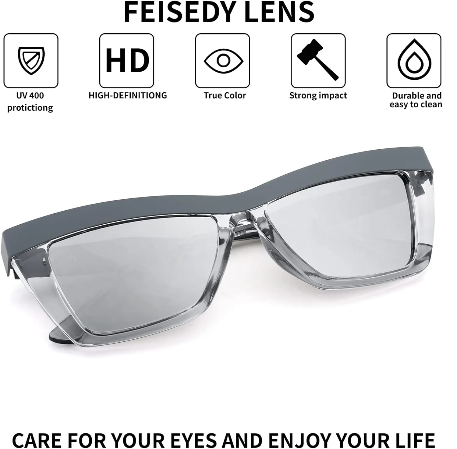 FEISEDY Vintage Square Cat Eye Sunglasses Women Men Fashion Cateye Sunglasses B9043