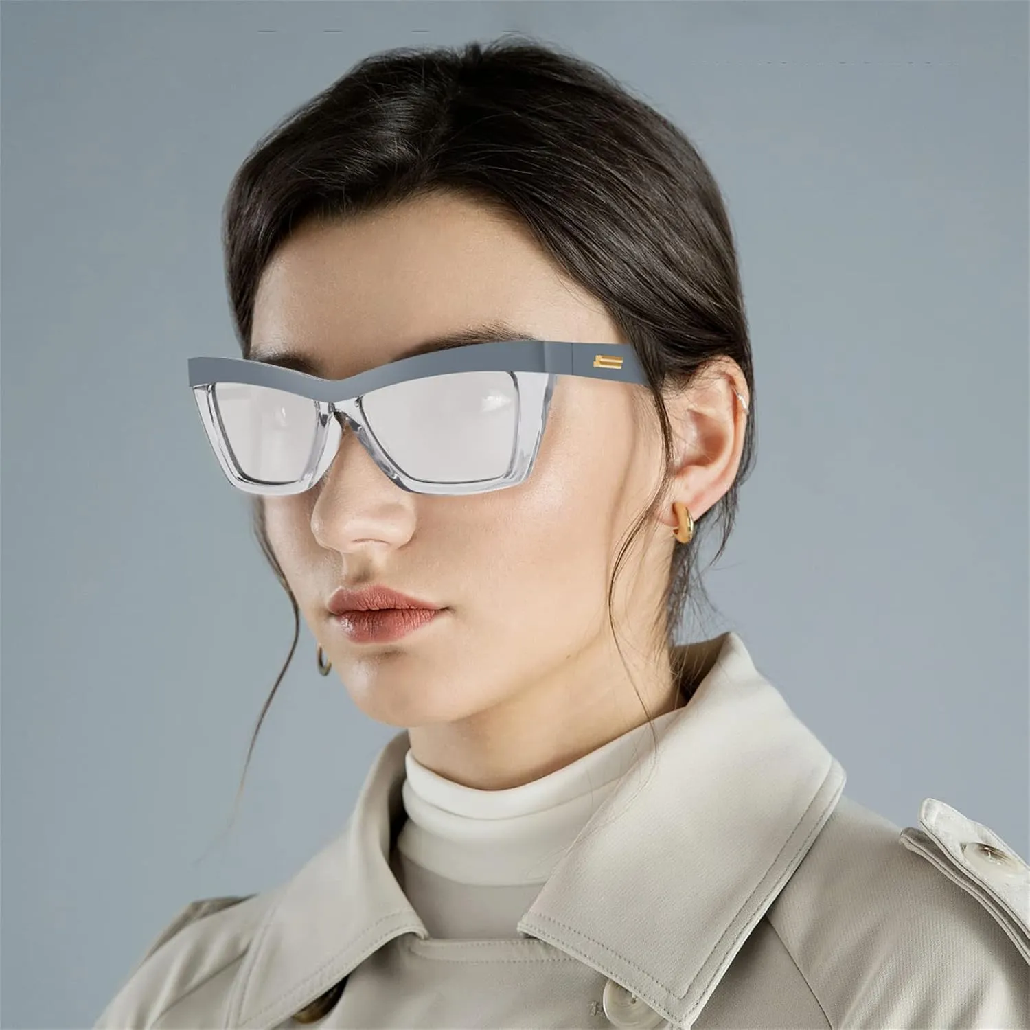 FEISEDY Vintage Square Cat Eye Sunglasses Women Men Fashion Cateye Sunglasses B9043