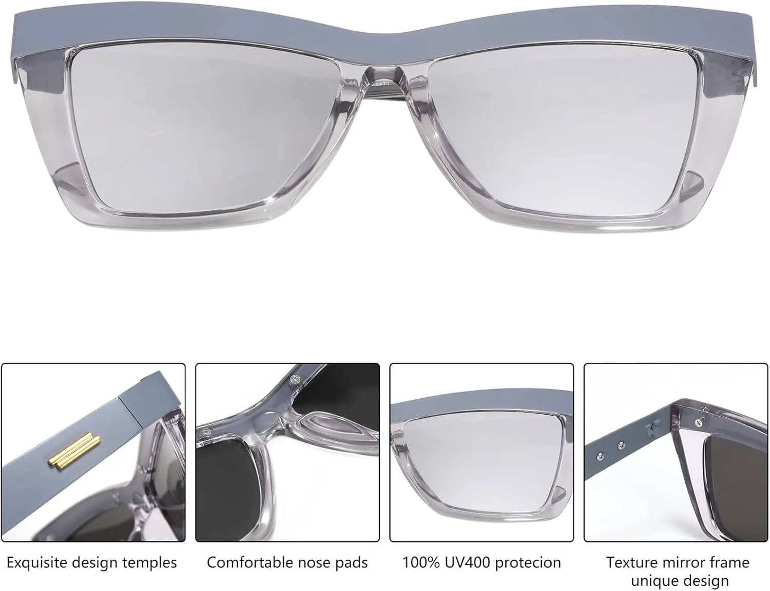 FEISEDY Vintage Square Cat Eye Sunglasses Women Men Fashion Cateye Sunglasses B9043