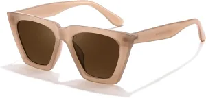 FEISEDY Vintage Sunglasses Women, Square Cat Eye Frame,Trendy Cateye Sunglasses B0025