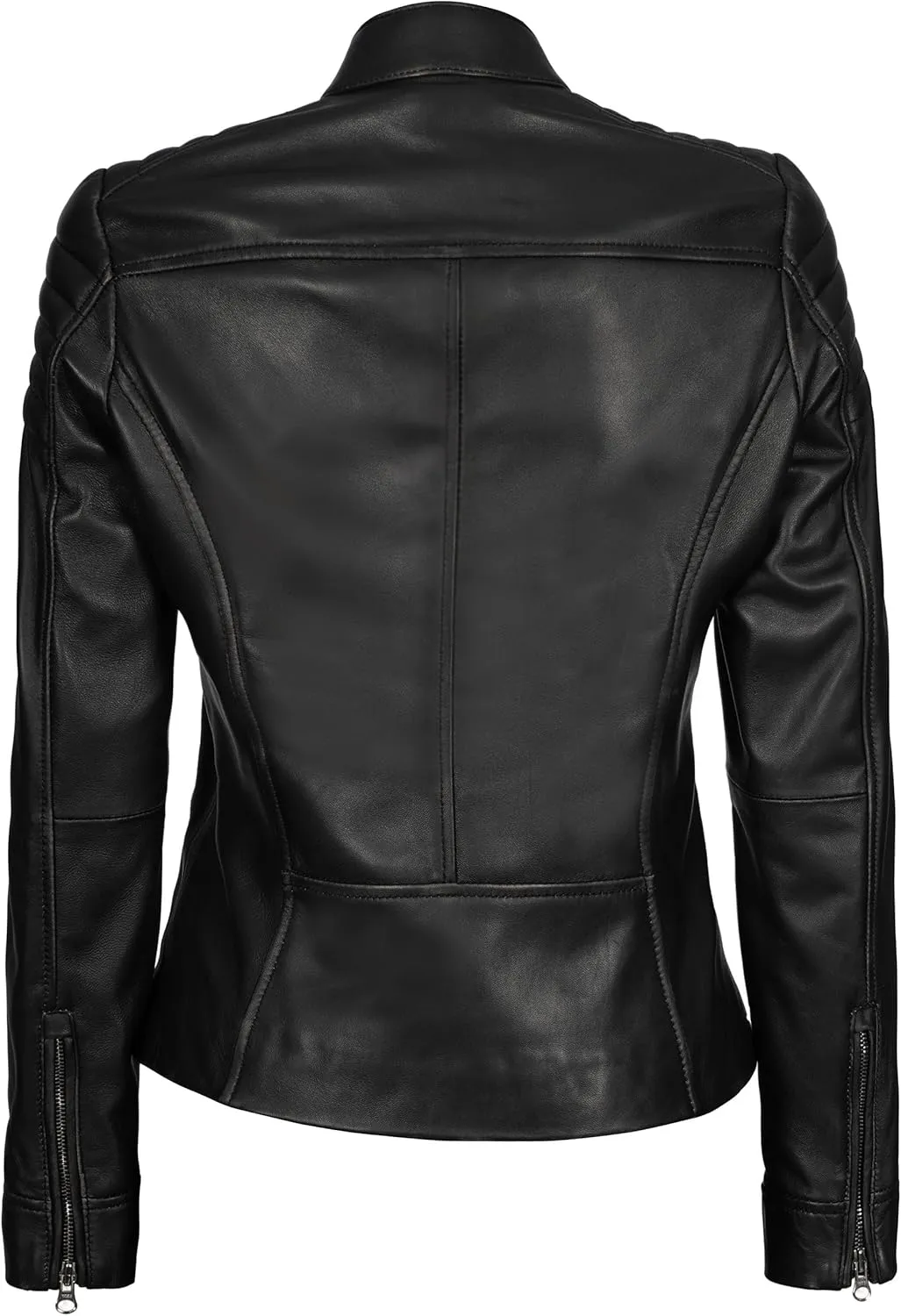 fjackets Leather Jacket Women - Cafe Racer Style Leather Jackets For Women's Real Lambskin Womens Leather Jackets