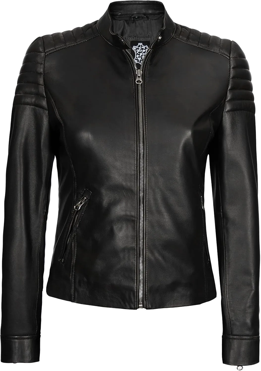 fjackets Leather Jacket Women - Cafe Racer Style Leather Jackets For Women's Real Lambskin Womens Leather Jackets