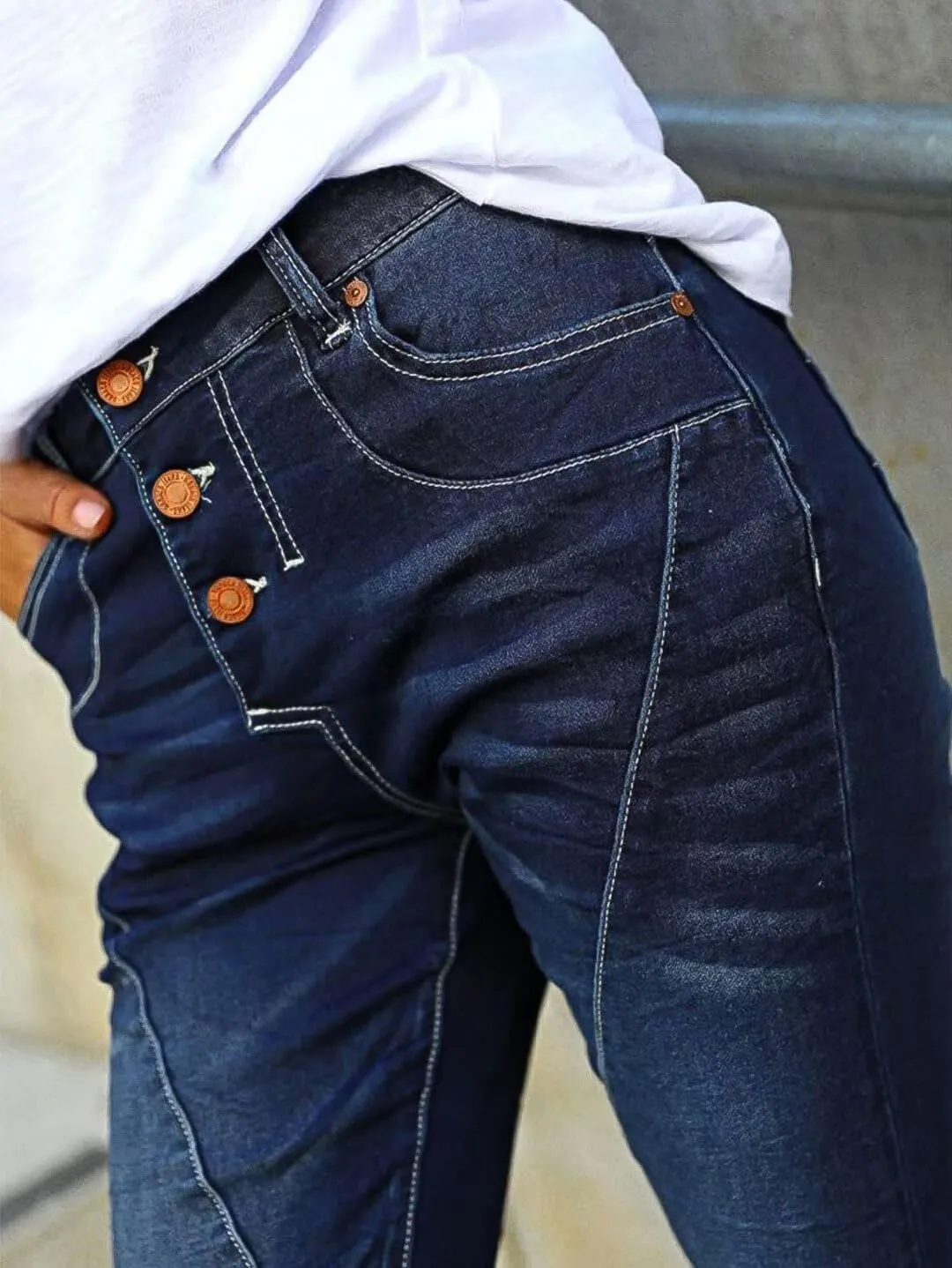 Flamingals Skinny Jeans for Women Trendy Mid Rise Stretchy Button Fly Jeans Casual 90s Denim Ankle Pants