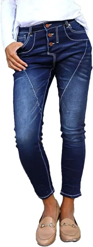 Flamingals Skinny Jeans for Women Trendy Mid Rise Stretchy Button Fly Jeans Casual 90s Denim Ankle Pants