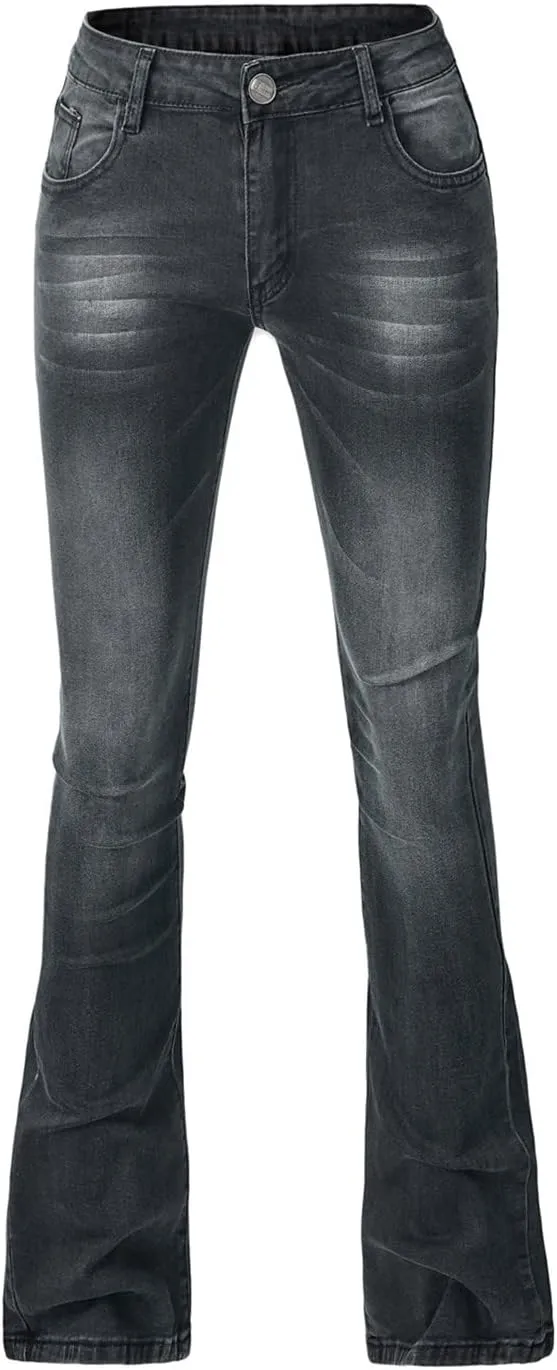 Flare Jeans for Women Bell Bottom Jeans Skinny Stretchy Denim Pants Skinny Jeans Available in Large Sizes