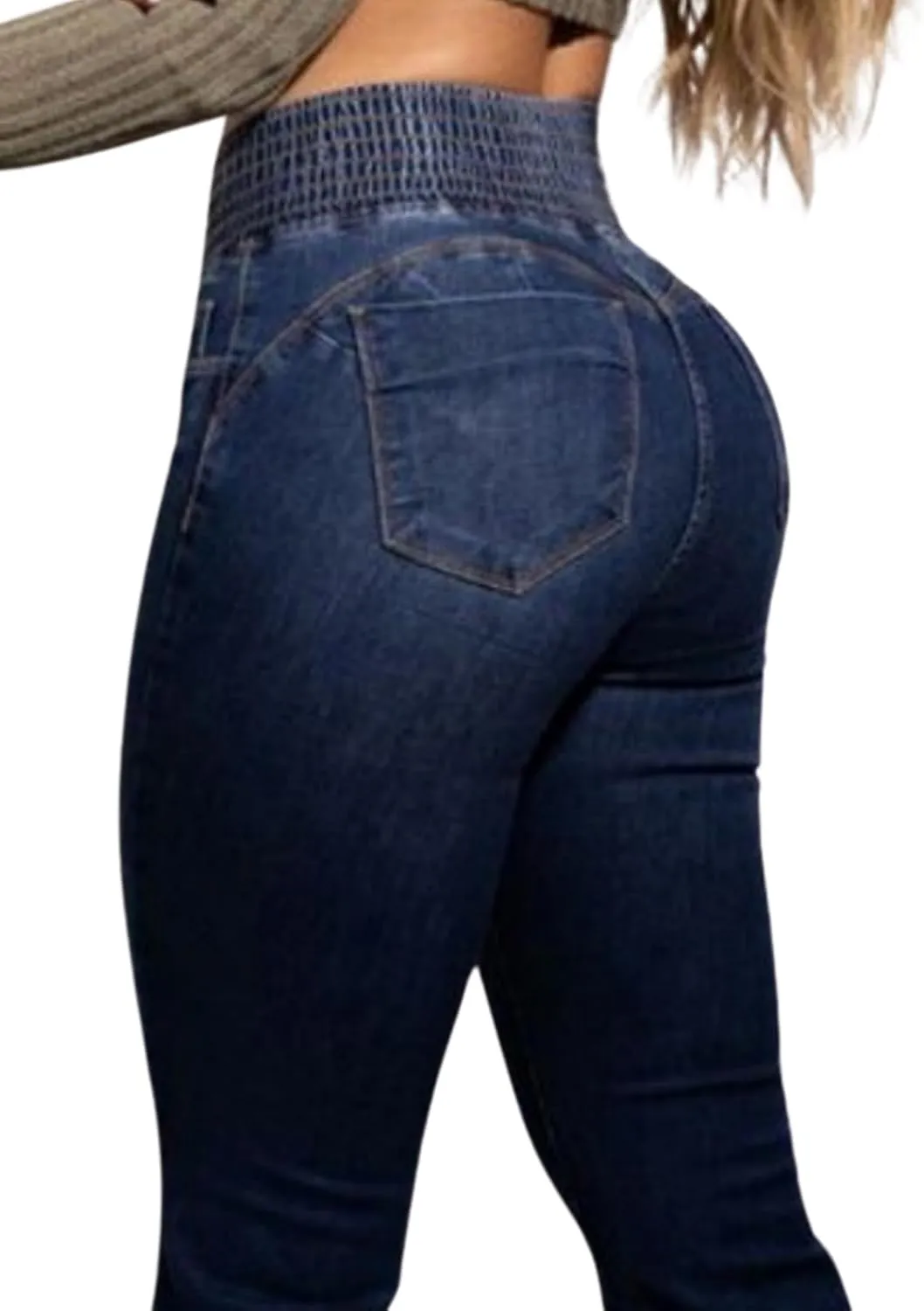 Flare Jeans for Women High Waisted Stretchy Bootcut Jeans Tummy Control Button Fly Bell Bottom Denim Pants