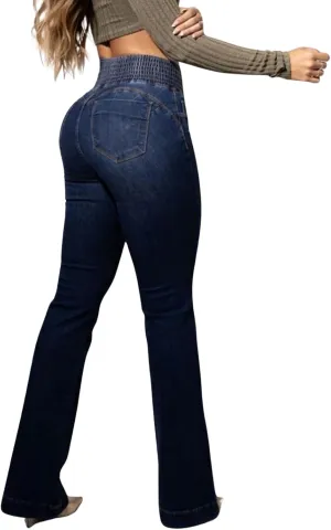 Flare Jeans for Women High Waisted Stretchy Bootcut Jeans Tummy Control Button Fly Bell Bottom Denim Pants