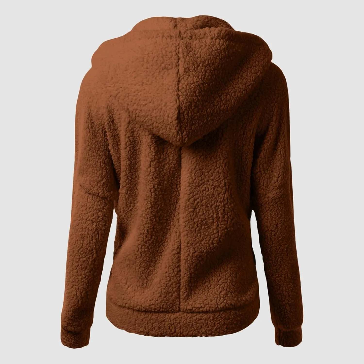 Fleece Jacket Women Sherpa Lined Thickened Plush Hooded Sweatshirts Casual Zip Up Long Sleeve Winter Warm Coats with Pockets