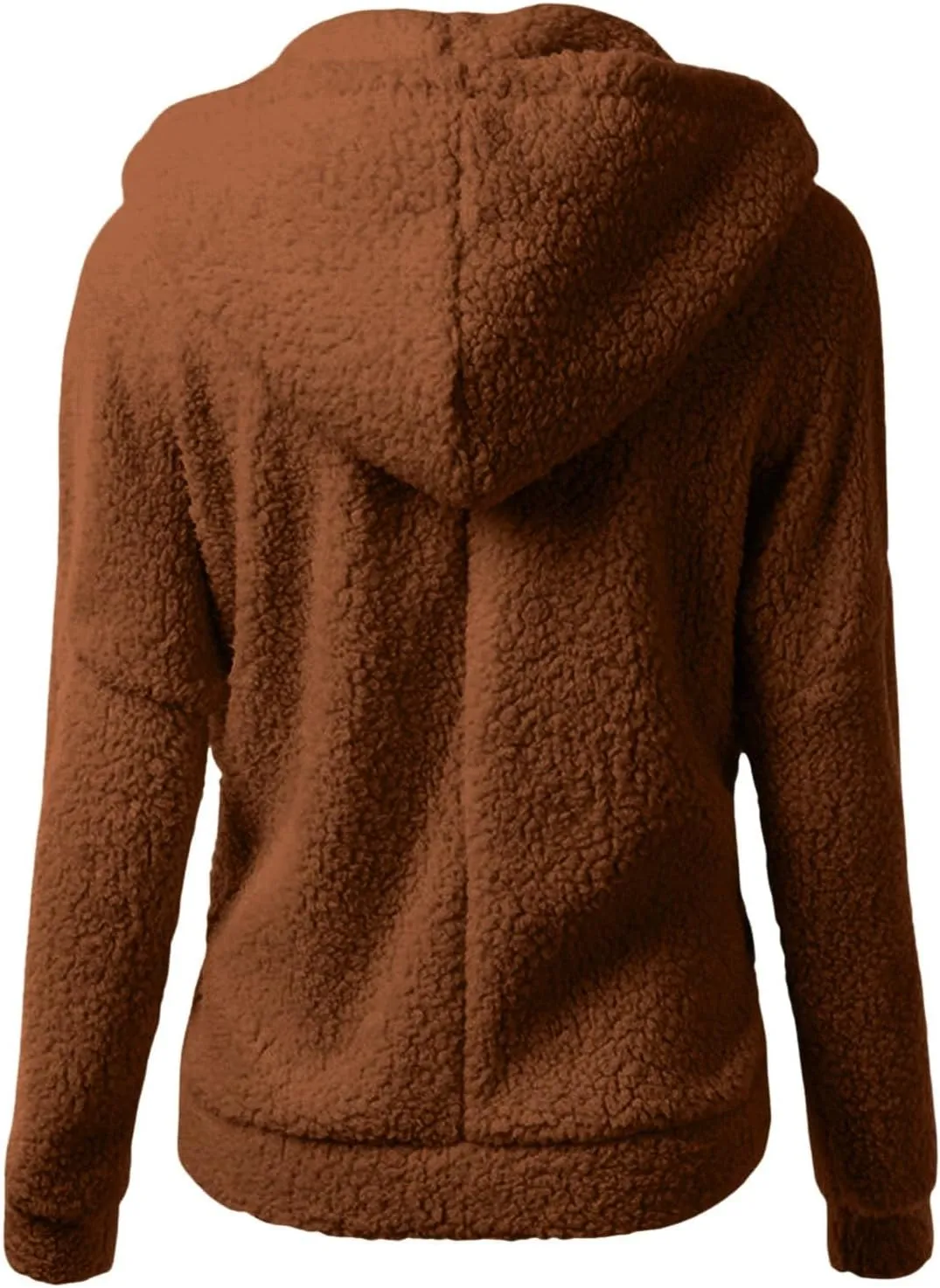Fleece Jacket Women Sherpa Lined Thickened Plush Hooded Sweatshirts Casual Zip Up Long Sleeve Winter Warm Coats with Pockets