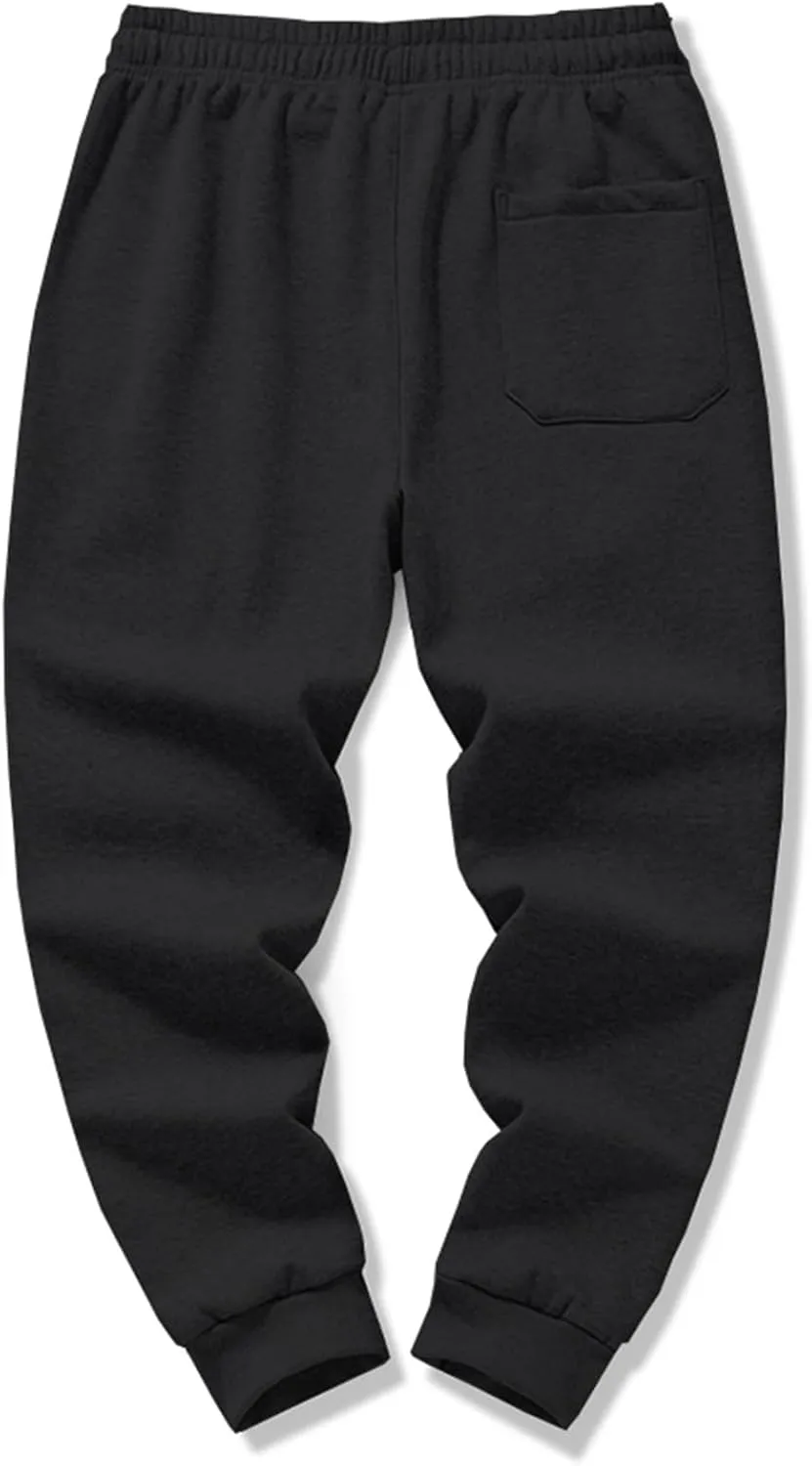 FoxQ Men's Sweatpants with Ankle Ribbing and Zipper Pockets, Athletic Joggers for Workouts, Runs and Hikes