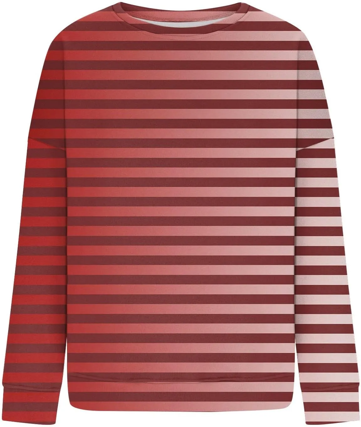 GOFULY Fall Crewneck Sweatshirts Women Oversized Striped Pullover Lightweight Crop Sweatshirts Winter Long Sleeve Tshirt