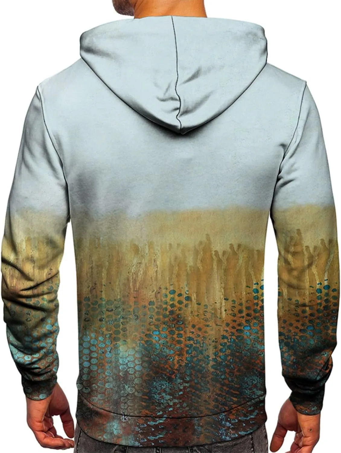 GOFULY Sweatshirt For Men Streetwear Fall Hoodies Long Sleeve Drawstring Hoodie Pullover Winter 3D Print Clothes With Pockets