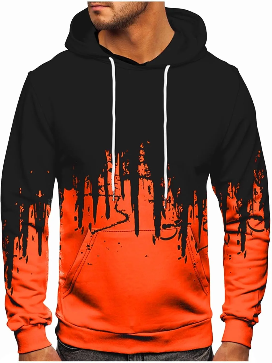 GOFULY Sweatshirt For Men Streetwear Fall Hoodies Long Sleeve Drawstring Hoodie Pullover Winter 3D Print Clothes With Pockets