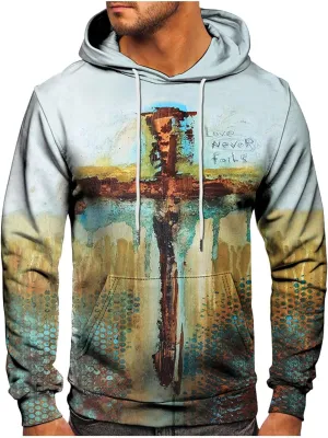 GOFULY Sweatshirt For Men Streetwear Fall Hoodies Long Sleeve Drawstring Hoodie Pullover Winter 3D Print Clothes With Pockets