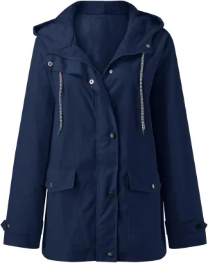 Hooded Trench Coats, Windbreaker Travel Jacket, Womens Jackets, Hiking Jackets for Women, Ladies Lightweight Jackets