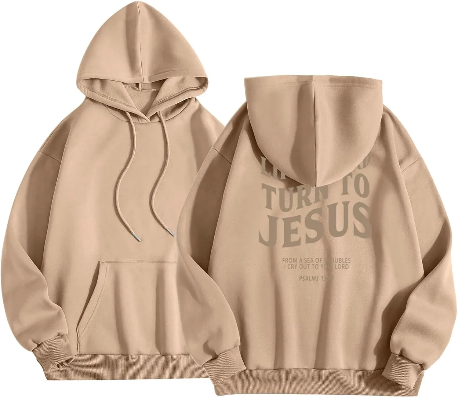 Hoodies For Teen Girls Life Is Hard Turn To Jesus Letter Print Long Sleeve Pullover Tops With Kangaroo Pocket Fall Trendy
