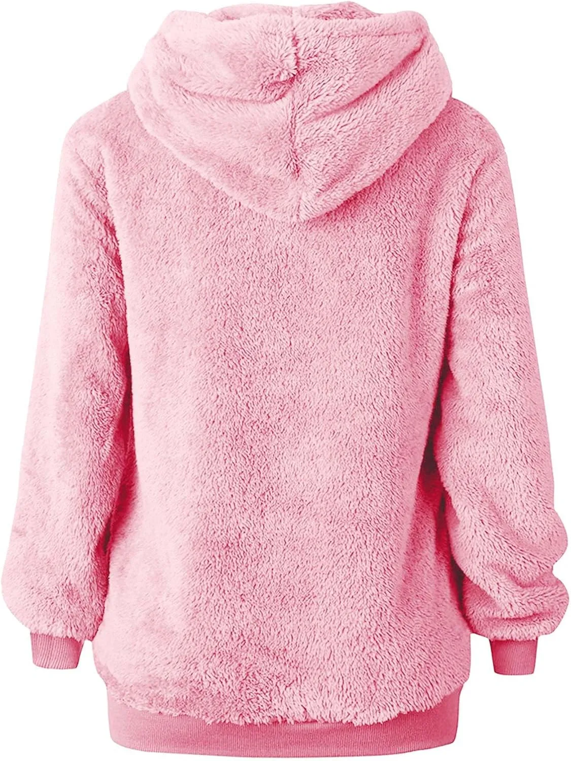 Hoodies for Women Athletic Fuzzy Oversized Long Sleeve Sweatshirt Drawstring Fleece Winter Warm Clothes With Pockets