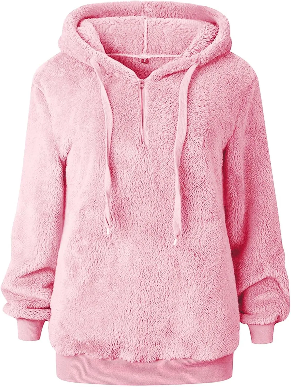 Hoodies for Women Athletic Fuzzy Oversized Long Sleeve Sweatshirt Drawstring Fleece Winter Warm Clothes With Pockets