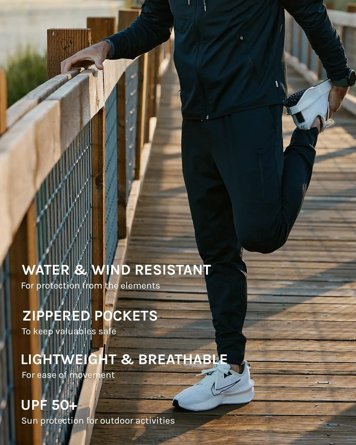 INTO THE AM Daybreak Joggers for Men S-4XL Tapered Workout Gym Pants Zipper Pockets