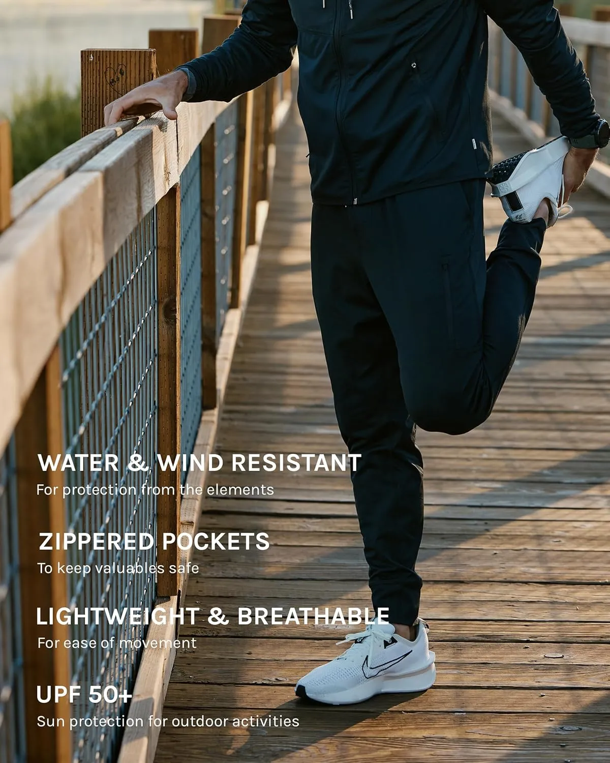 INTO THE AM Daybreak Joggers for Men S-4XL Tapered Workout Gym Pants Zipper Pockets