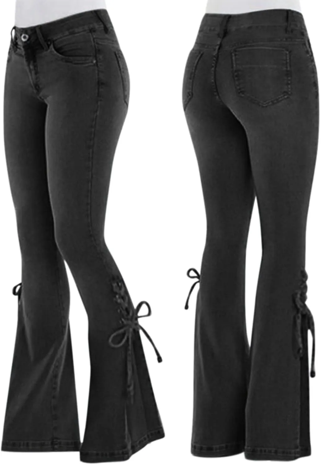Jeans for Women 2024 Pants Waisted Trousers Jeans Lace Poket Denim Women's Jeans Black Jeans Womens Black Pants for