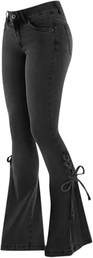 Jeans for Women 2024 Pants Waisted Trousers Jeans Lace Poket Denim Women's Jeans Black Jeans Womens Black Pants for