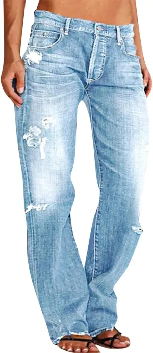 Jeans for Women Womens Jeans Poket Pants Mid Casual Denim Lace Women's Jeans Slimming Jeggings Jeans for Women