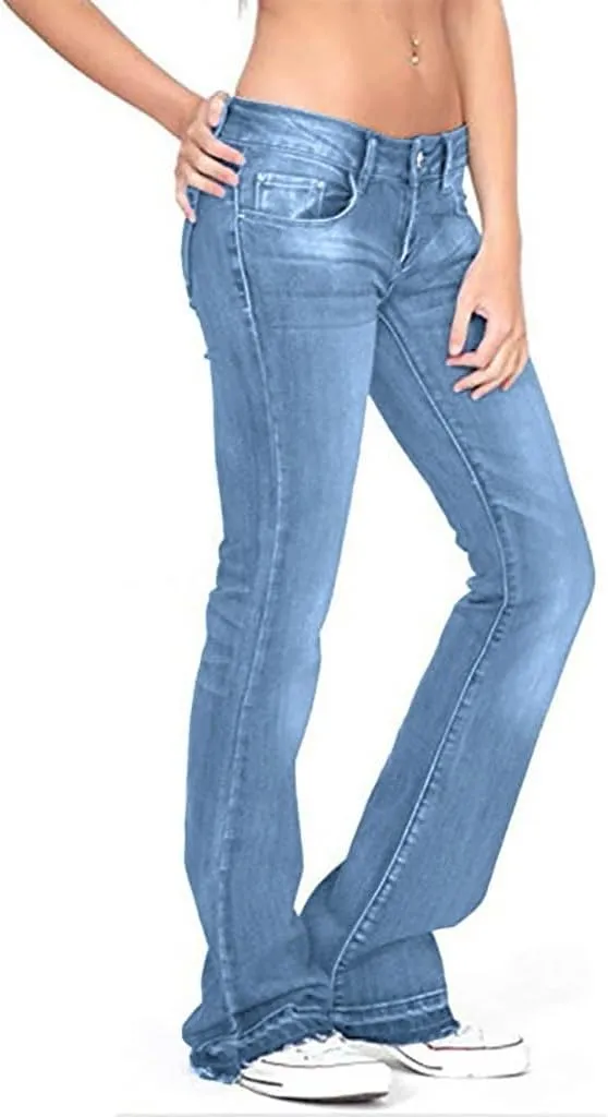 Jeans Up Trousers Womens Jeans Poket Pants Mid Casual Denim Lace Women's Jeans Jeans Womens Jeans Jeans