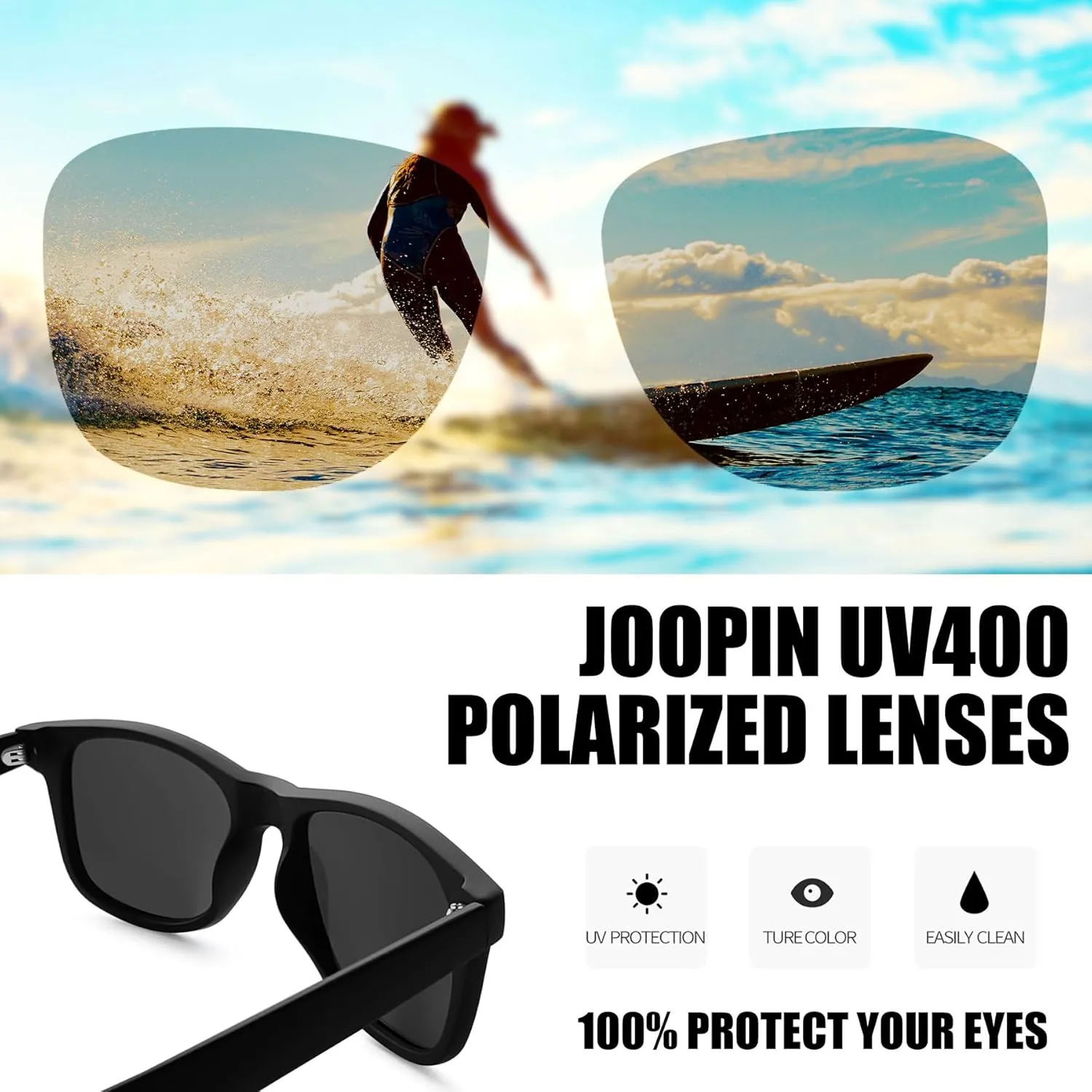 Joopin 3 Pack Square Sunglasses Polarized UV Protection Trendy Sun Glassses Fashion Shades for Women Men