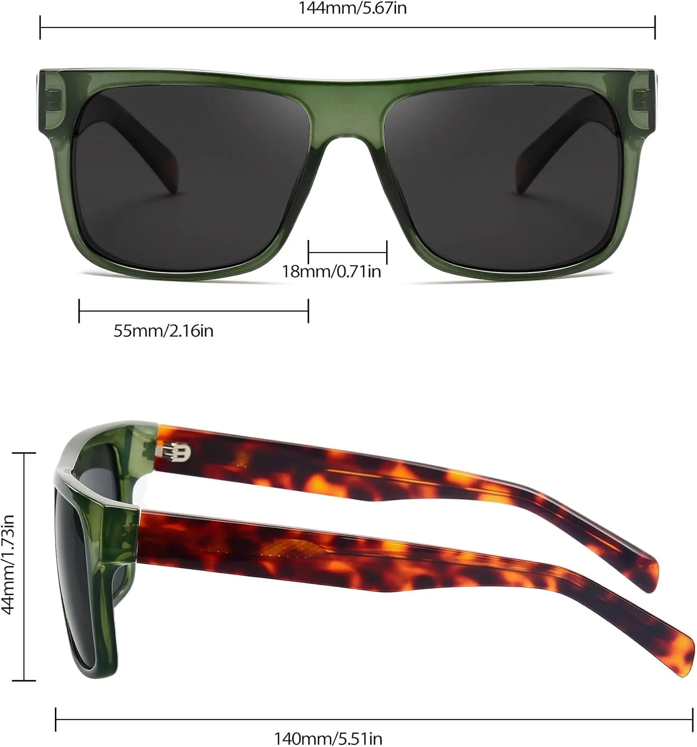 Joopin Polarized Sunglasses Men Women UV400 Protection, Big Chunky Square Sun Glasses, Designer Shades Retro Sunnies Driving