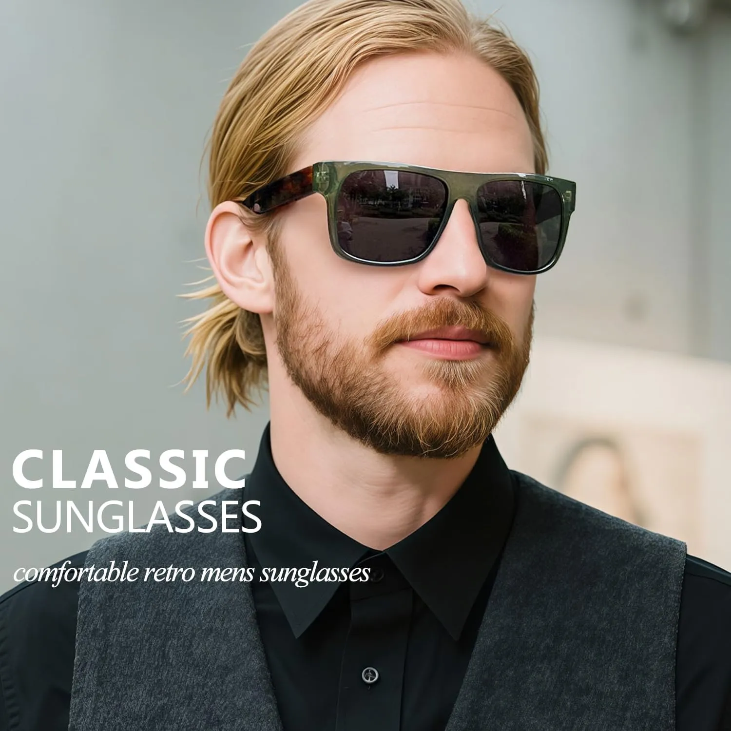Joopin Polarized Sunglasses Men Women UV400 Protection, Big Chunky Square Sun Glasses, Designer Shades Retro Sunnies Driving