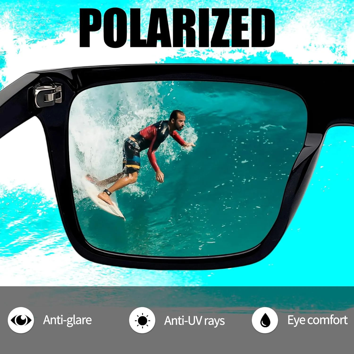 Joopin Polarized Sunglasses Men Women UV400 Protection, Big Chunky Square Sun Glasses, Designer Shades Retro Sunnies Driving