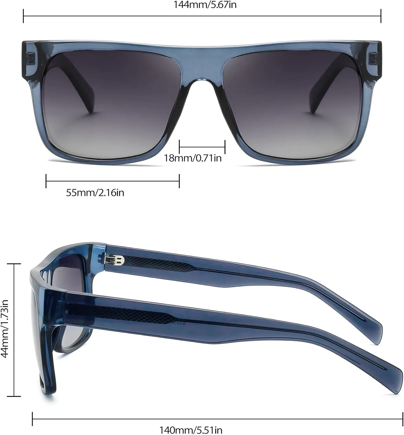 Joopin Polarized Sunglasses Men Women UV400 Protection, Big Chunky Square Sun Glasses, Designer Shades Retro Sunnies Driving