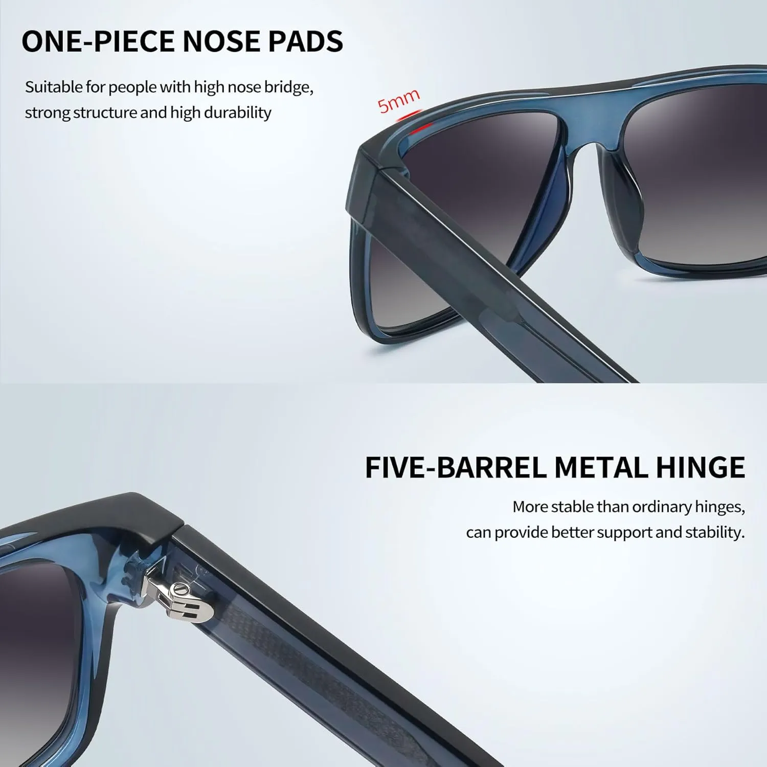 Joopin Polarized Sunglasses Men Women UV400 Protection, Big Chunky Square Sun Glasses, Designer Shades Retro Sunnies Driving