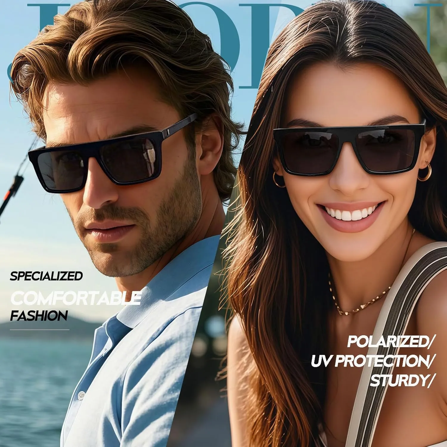 Joopin Polarized Sunglasses Men Women UV400 Protection, Big Chunky Square Sun Glasses, Designer Shades Retro Sunnies Driving