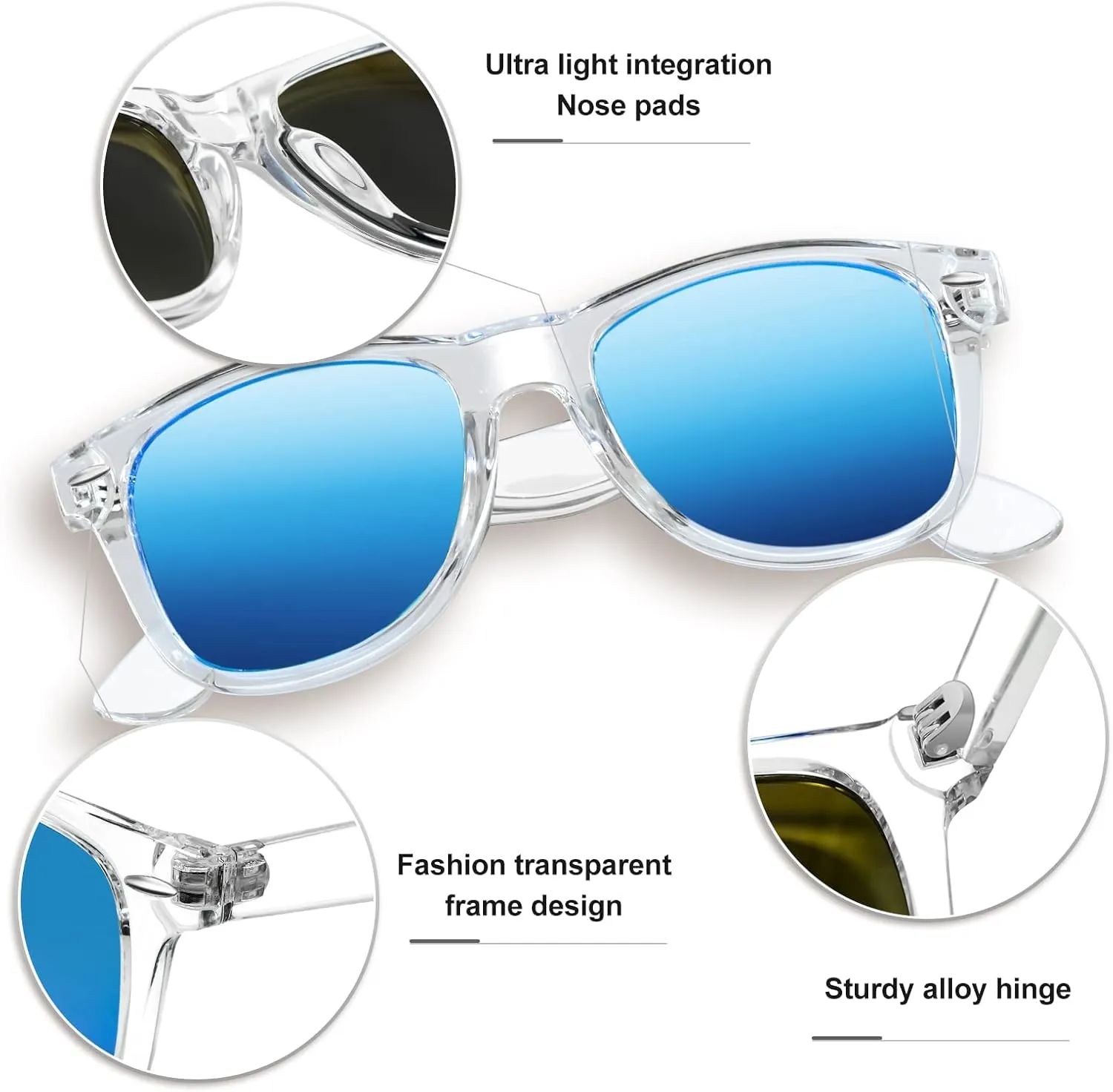 KANASTAL Polarized Sunglasses for Men Women with UV400 Protection Classic Square Sun Glasses Fashion Trendy Shades 2 Pack