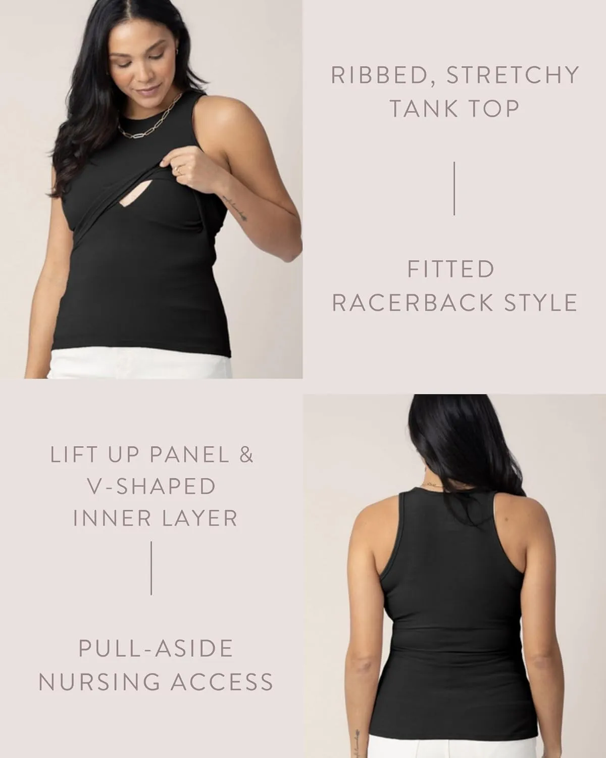 Kindred Bravely Ribbed Racerback Nursing Tank Top | Women's Sleeveless Breastfeeding Shirt