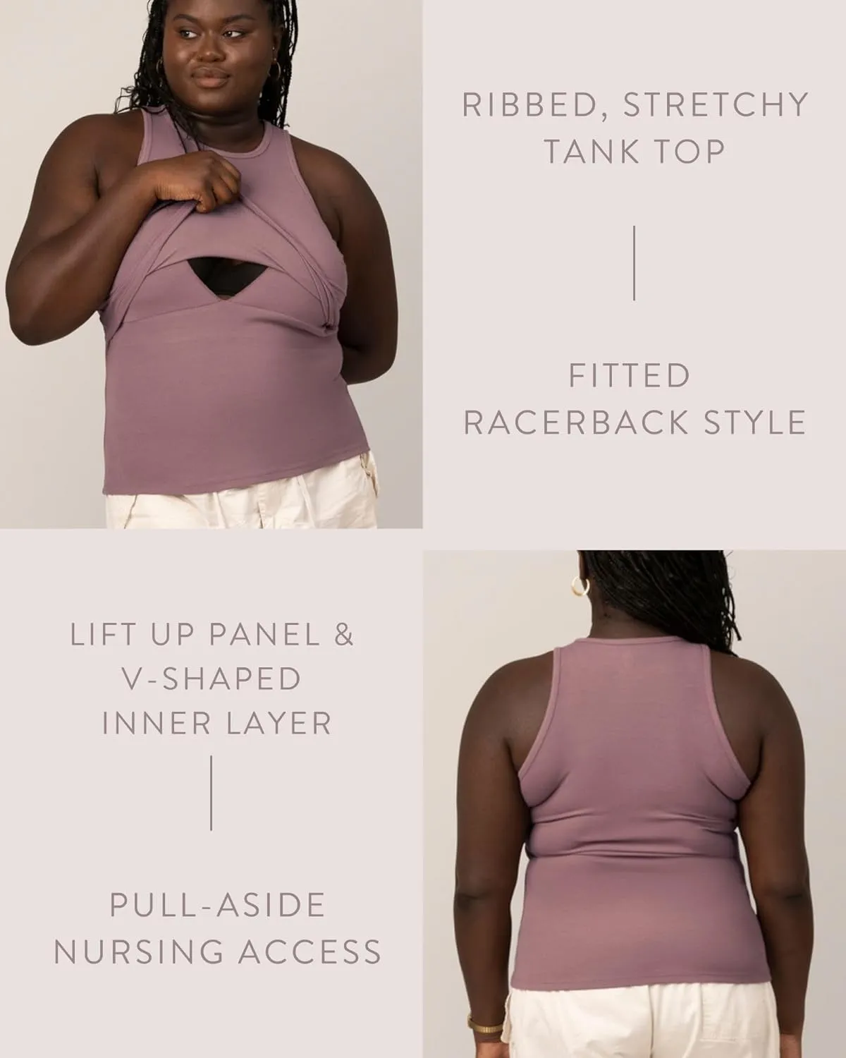 Kindred Bravely Ribbed Racerback Nursing Tank Top | Women's Sleeveless Breastfeeding Shirt