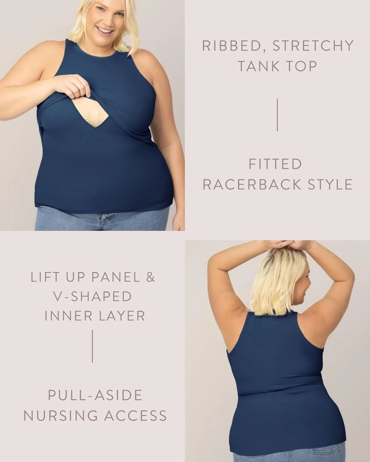Kindred Bravely Ribbed Racerback Nursing Tank Top | Women's Sleeveless Breastfeeding Shirt