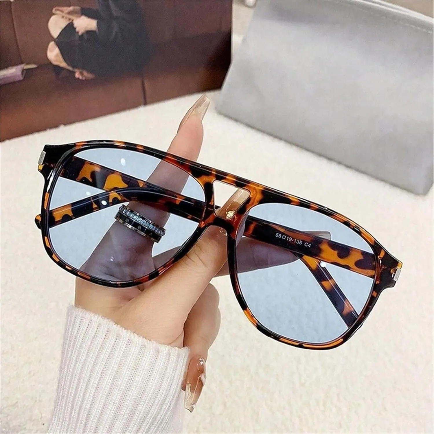 Large Frame Driving Men Sunglasses Shopping Driving Women Decorative Sun Glasses