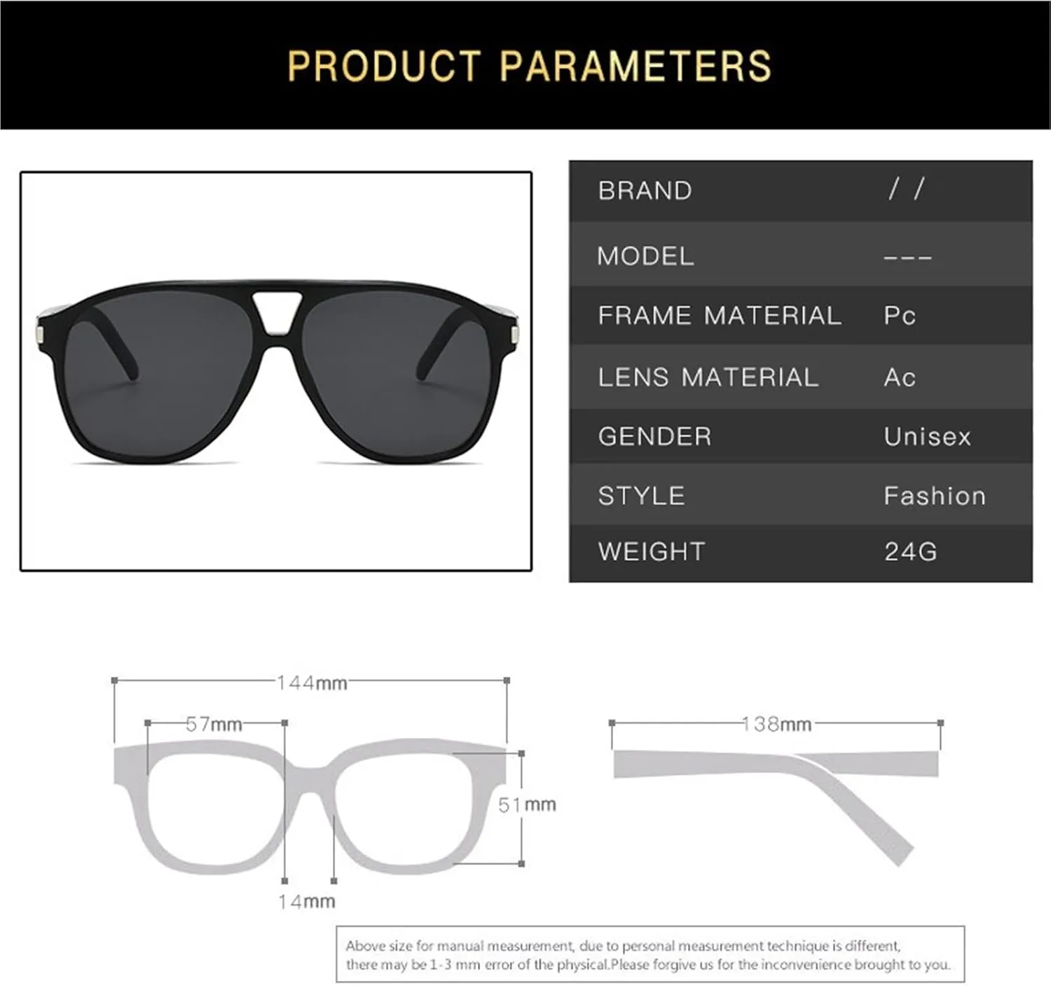 Large Frame Driving Men Sunglasses Shopping Driving Women Decorative Sun Glasses