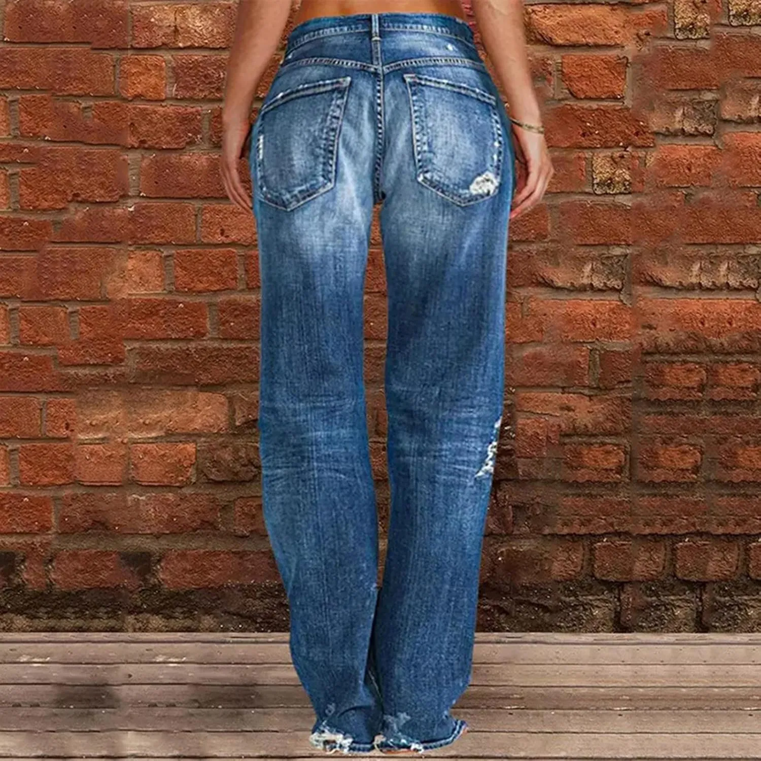 LCMTWX Jeans Jumpsuits Denim Jeans Bib Washed Overalls Rompers Ripped Women's Denim Women's Jeans Straight Leg Jeans for