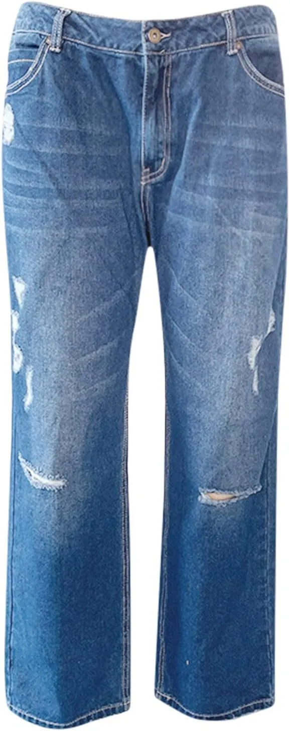 LCMTWX Jeans Jumpsuits Denim Jeans Bib Washed Overalls Rompers Ripped Women's Denim Women's Jeans Straight Leg Jeans for