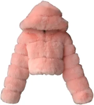 LCMTWX Winter Coats for Women Furry Women Long Jacket Faux Sleeve Short Warm Women's Coat Shaggy Coat Open Front White Faux